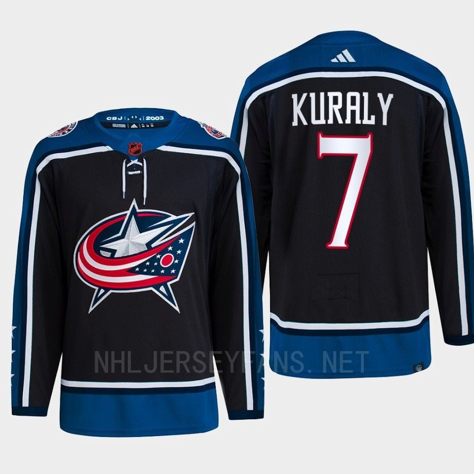 Sean Kuraly 7 Reverse Retro 2.0 2022 Columbus Blue Jackets Navy Jersey Primegreen - JS806 