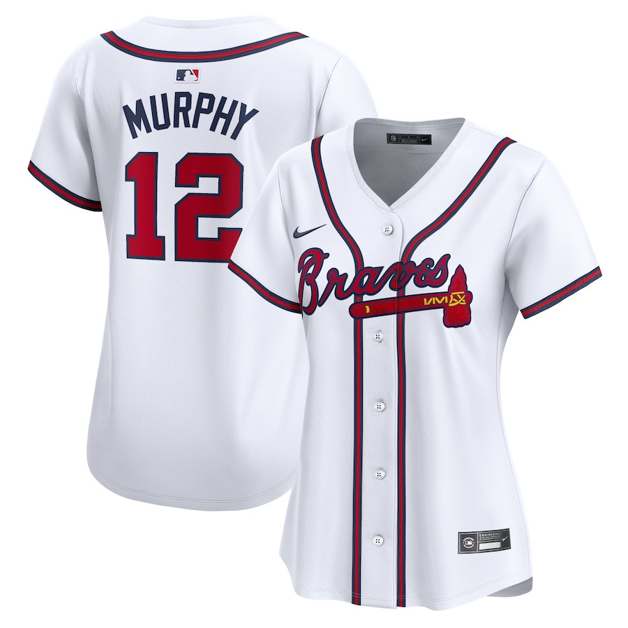 Sean Murphy 12 Atlanta Braves Women Home Limited Player Jersey - White - JS822