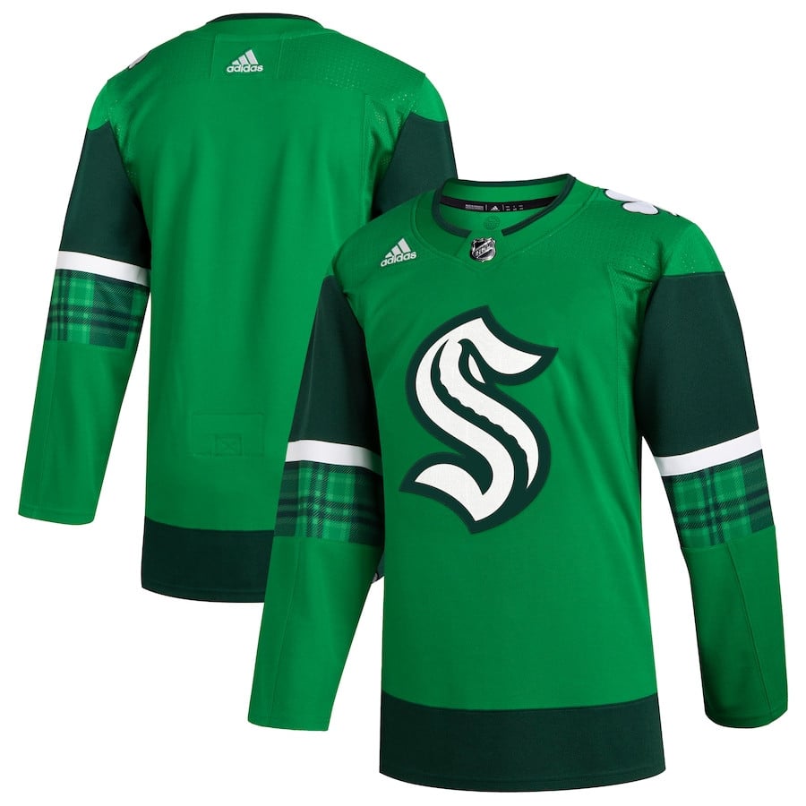 Seattle Kraken 2023 St. Patrick's Day Primegreen Men Jersey - Kelly Green - JS561 