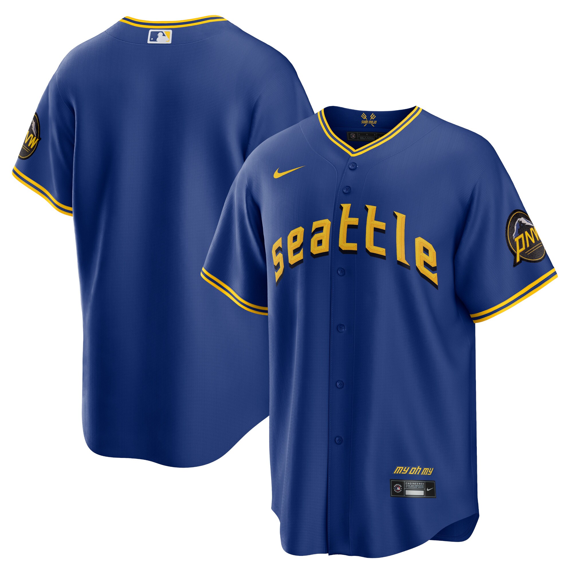 Alternative view of Seattle Mariners 2023 City Connect Replica Jersey - Royal