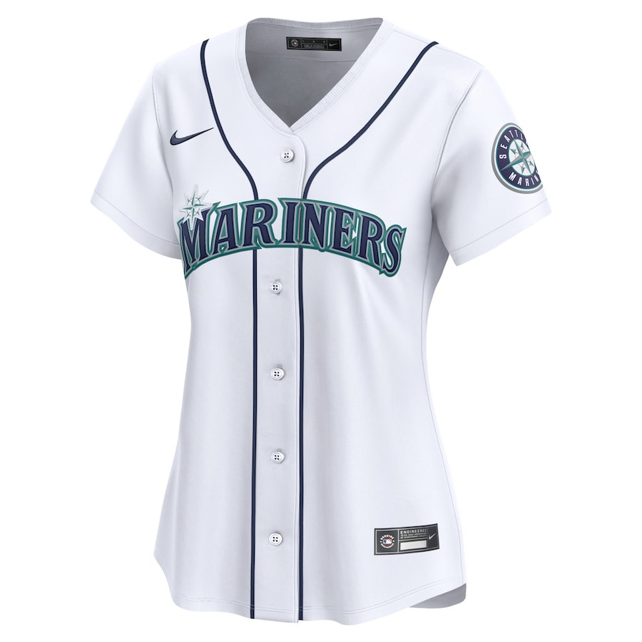 Alternative view of Seattle Mariners 2024 Jackie Robinson Day Home Limited Women Jersey - White 