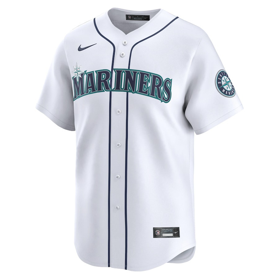 Alternative view of Seattle Mariners 2024 Jackie Robinson Day Home Men Limited Jersey - White 