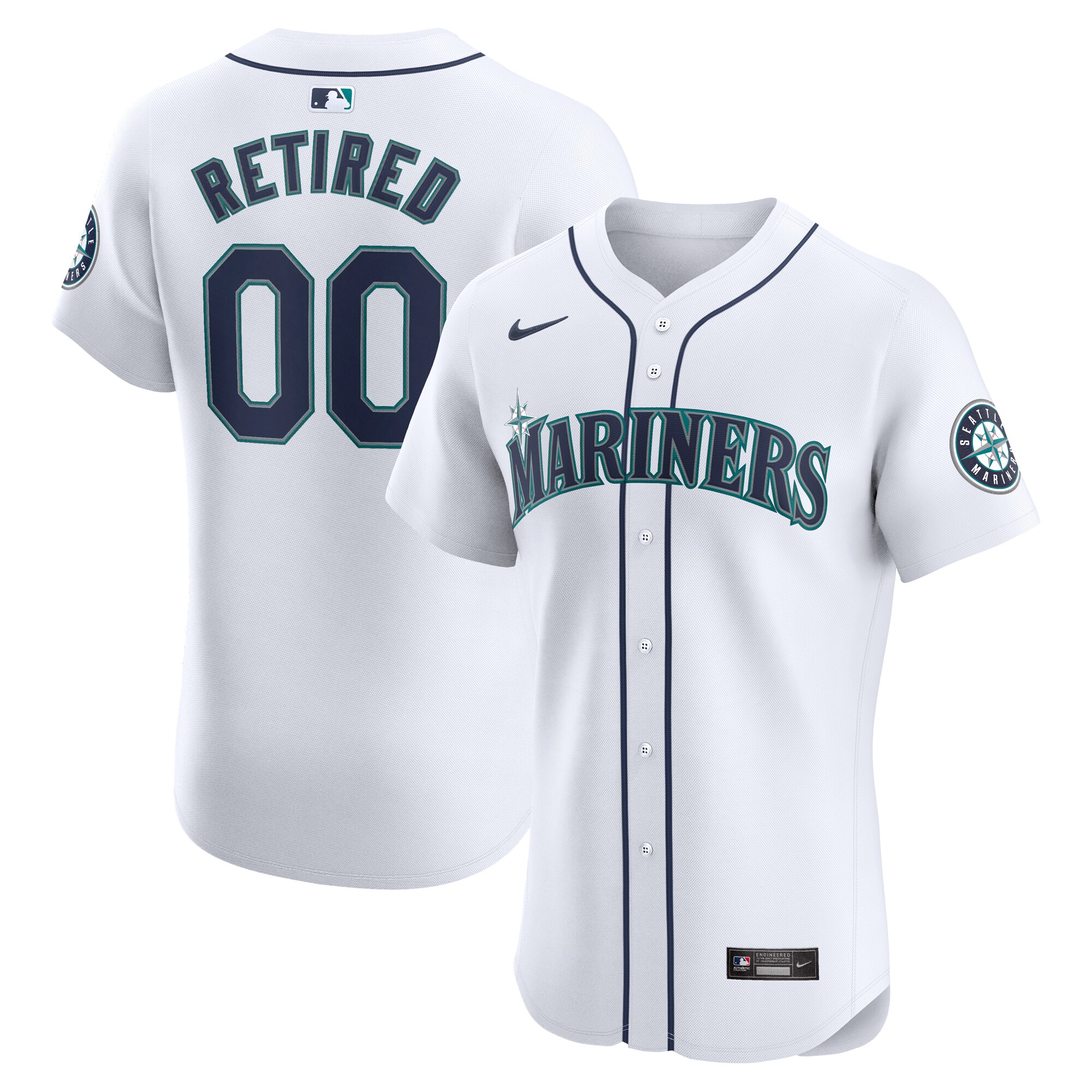 Seattle Mariners Home Elite Pick-a-player Retired Roster Jersey - White