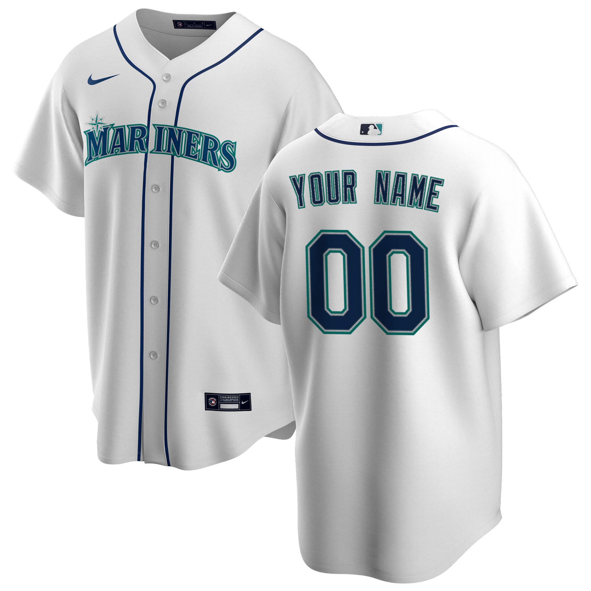 Seattle Mariners Home Replica Custom Jersey - White