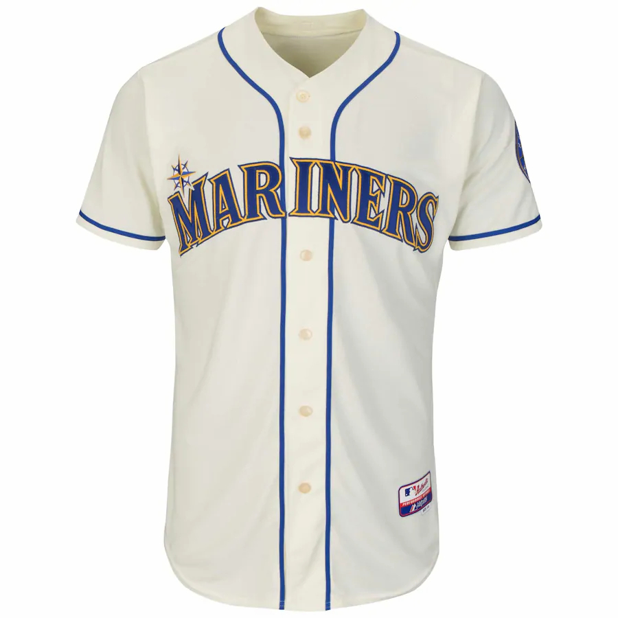 Alternative view of Seattle Mariners Majestic Team Authentic Jersey - Cream
