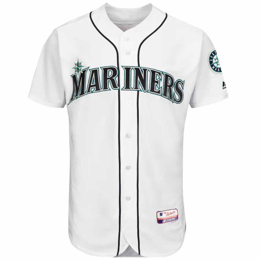Alternative view of Seattle Mariners Majestic Team Authentic Jersey - White