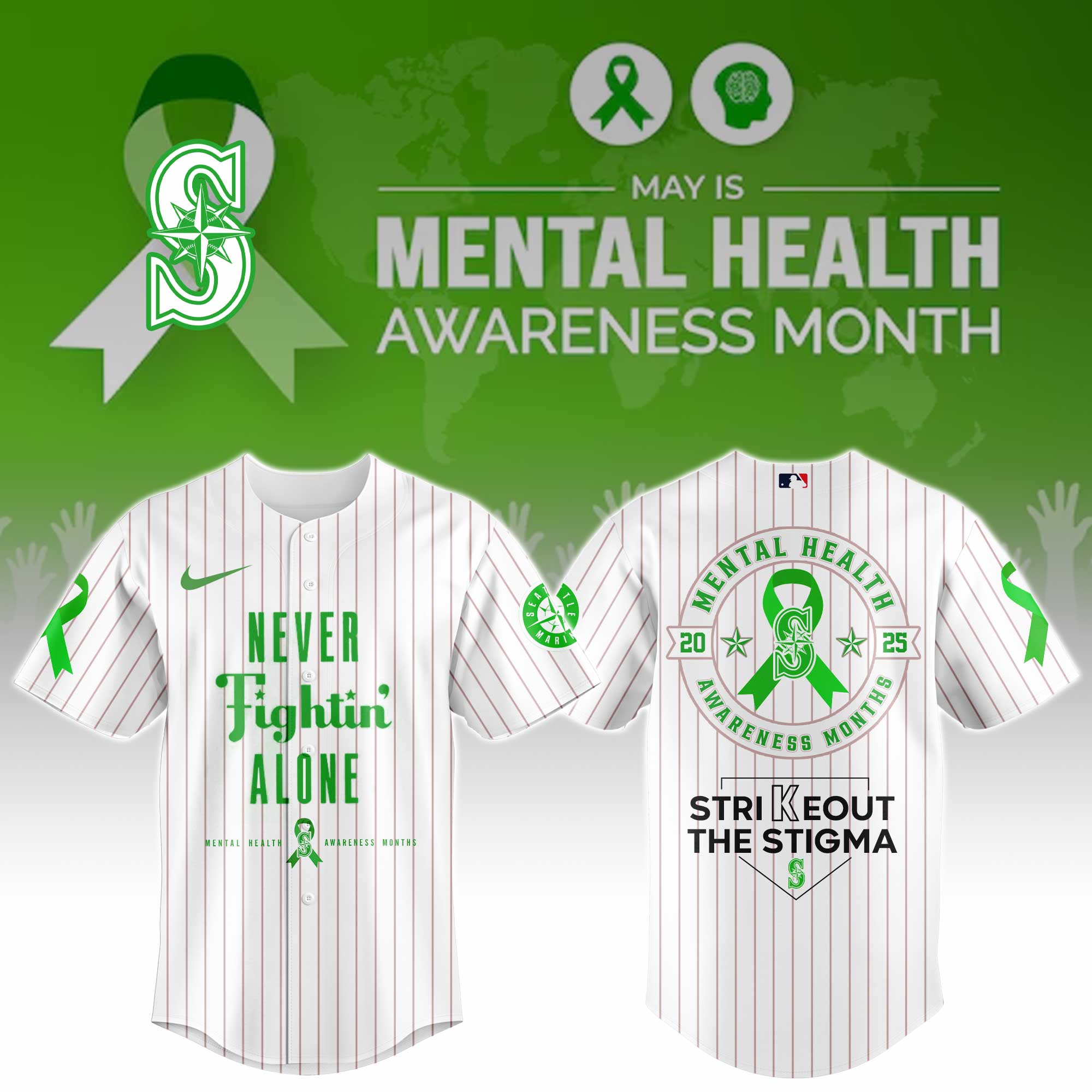 Seattle Mariners Special Mental Health Awareness Week Limited Edition Custom Baseball Jersey