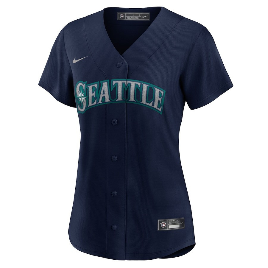 Alternative view of Seattle Mariners Women's Alternate Team Jersey - Navy 