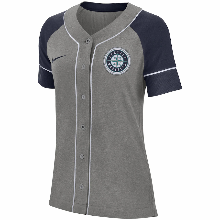 Alternative view of Seattle Mariners Women's Classic Baseball Jersey - Gray