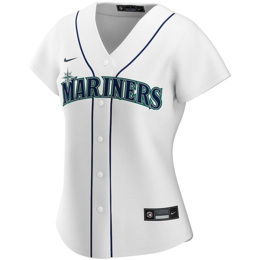 Alternative view of Seattle Mariners Women's Home Custom Jersey - White 