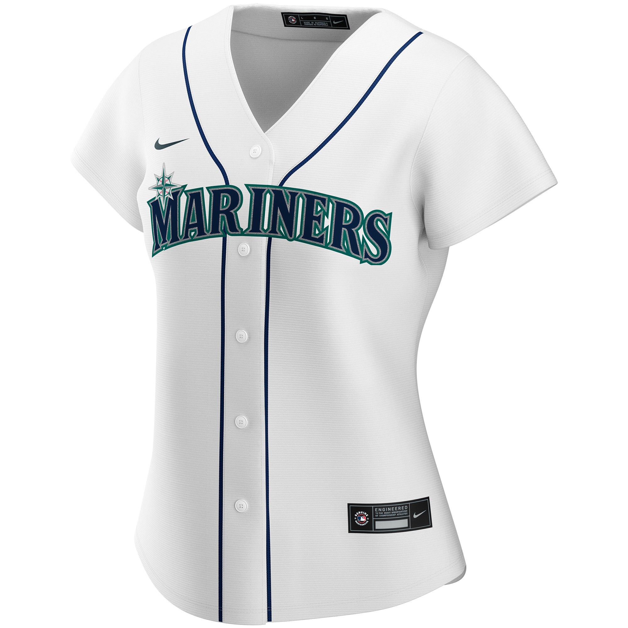Alternative view of Seattle Mariners Women's Home Replica Custom Jersey - White