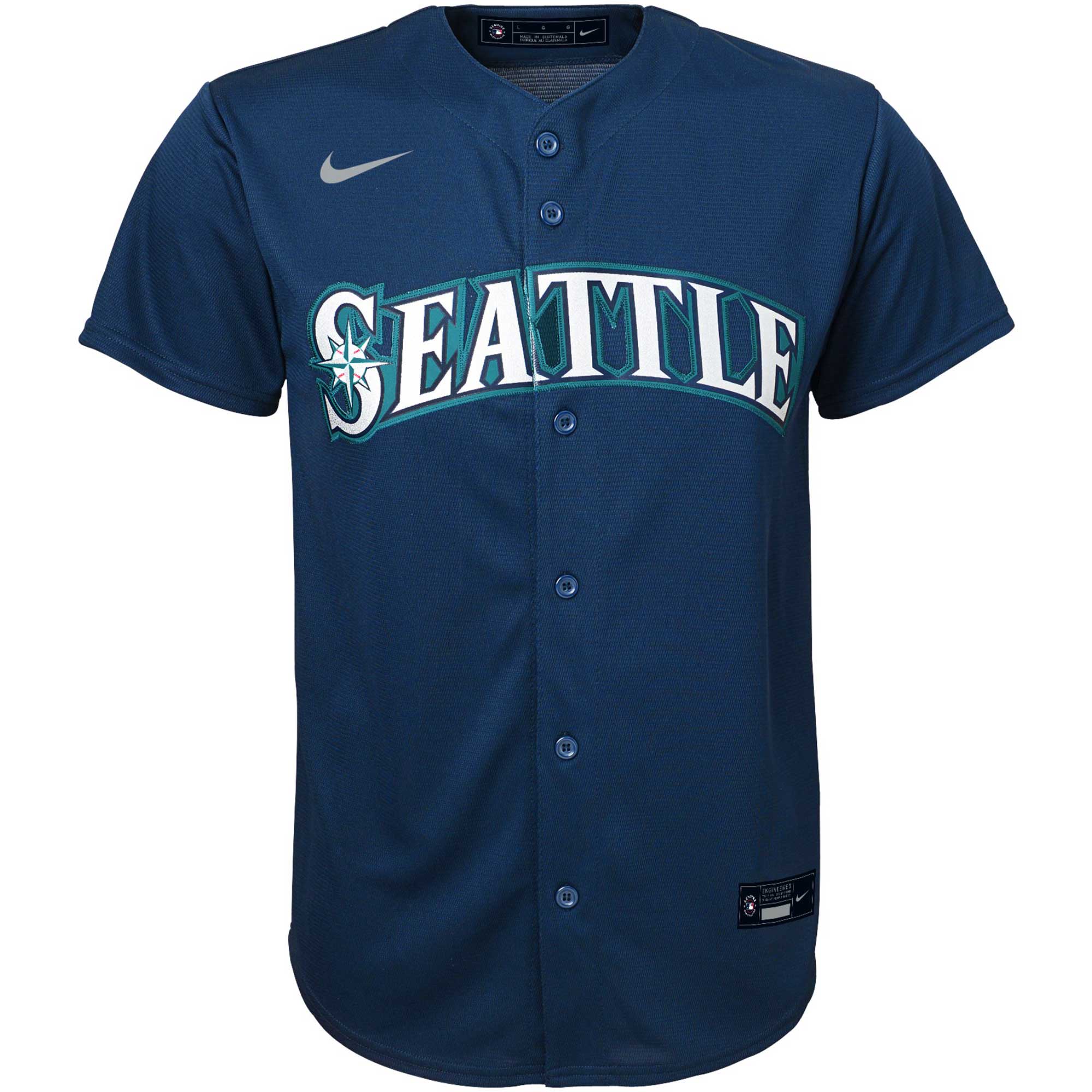 Alternative view of Seattle Mariners Youth Alternate Replica Team Jersey - Navy