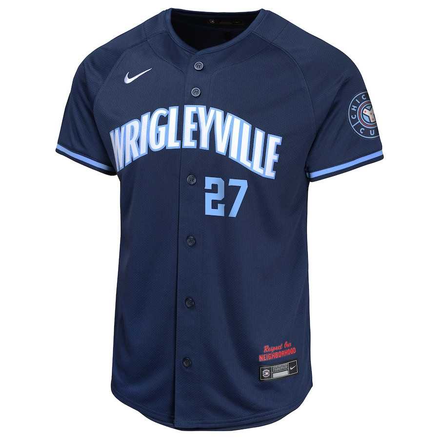 Alternative view of Seiya Suzuki 27 Chicago Cubs City Connect Limited YOUTH Jersey - Navy