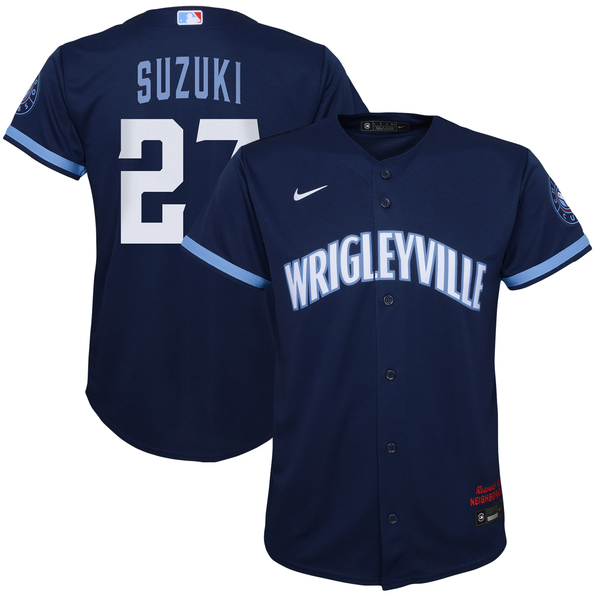 Seiya Suzuki Chicago Cubs Preschool City Connect Script Replica Player Jersey – Navy