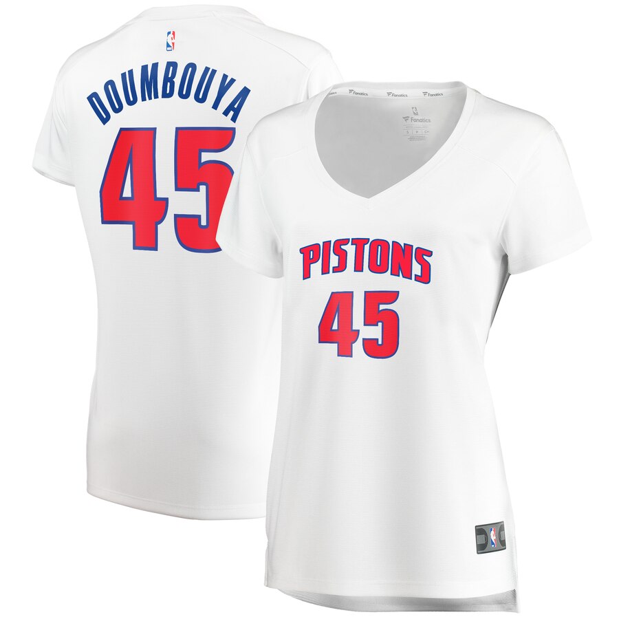 Sekou Doumbouya Detroit Pistons Fanatics Branded Women's Fast Break Replica Jersey White - Association Edition