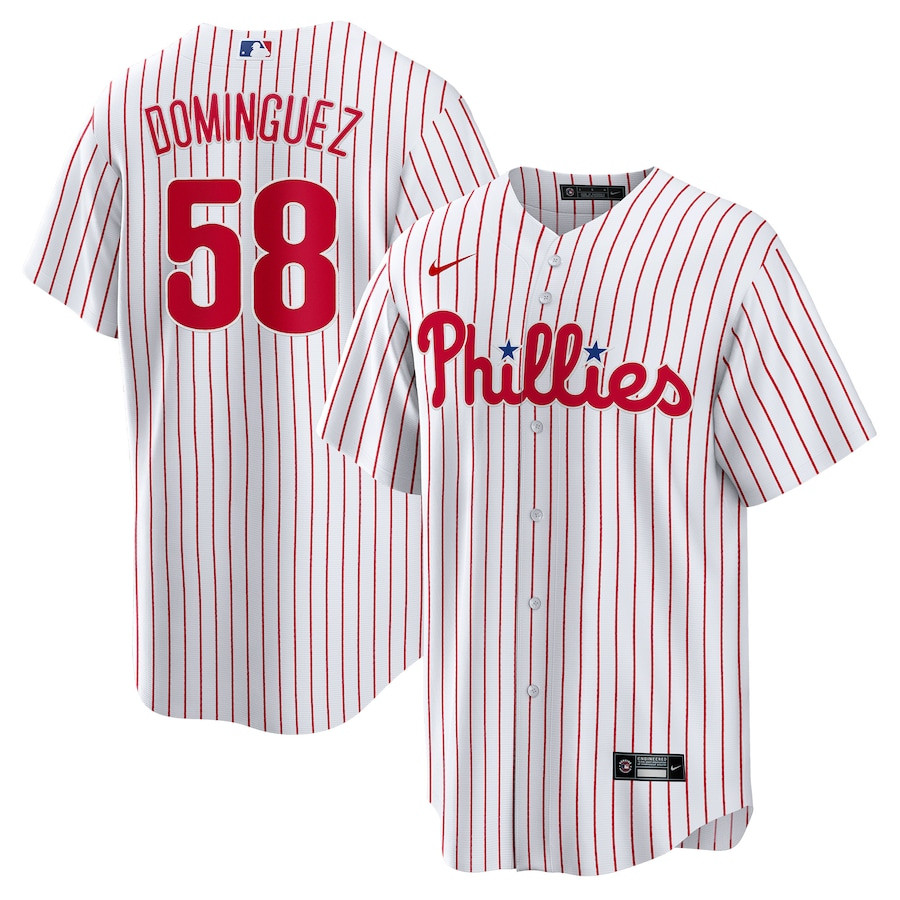 Seranthony Domínguez 58 Philadelphia Phillies Men Jersey - White 