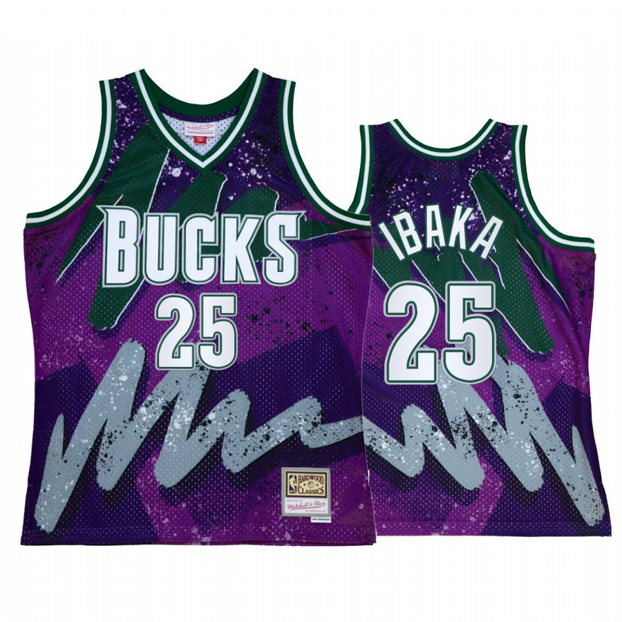 Serge Ibaka 25 Milwaukee Bucks Hyper Hoop Purple Throwback 90s Jersey - JS950 