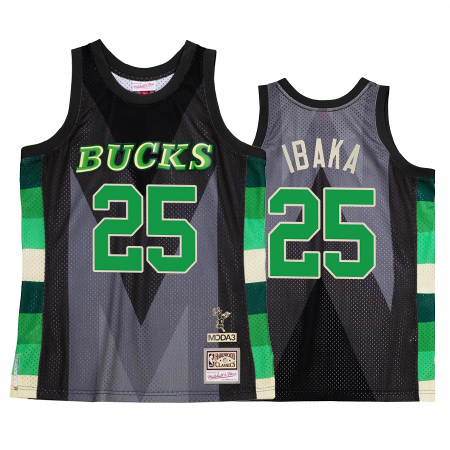 Serge Ibaka 25 Milwaukee Bucks My Town Moda 3 Jersey Black - JS728 
