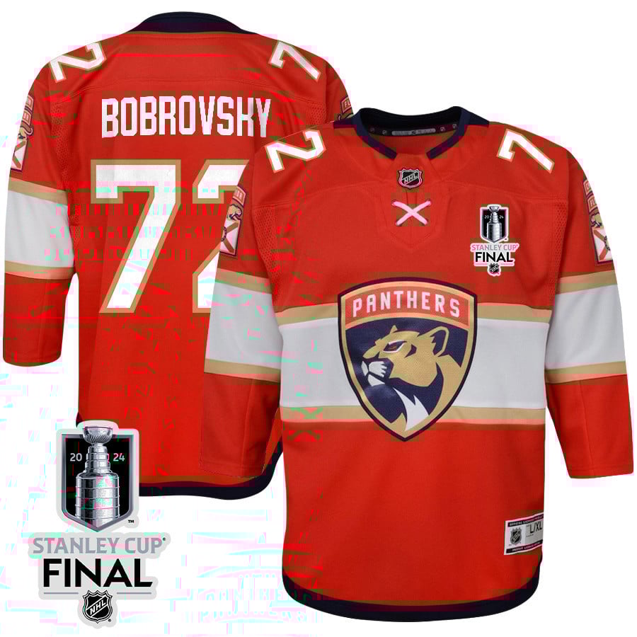 Sergei Bobrovsky 72 Florida Panthers 2024 STANLEY CUP Final Youth Home Breakaway Jersey - Red - JS530 