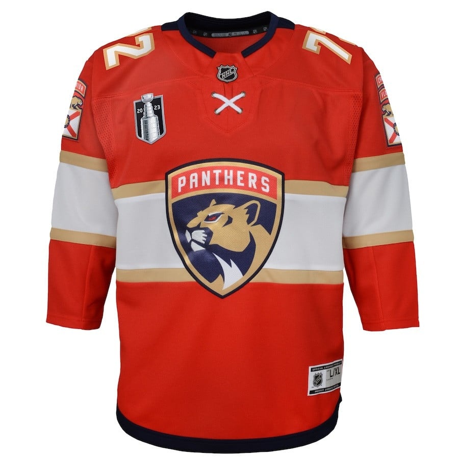Alternative view of Sergei Bobrovsky 72 Florida Panthers Youth 2023 Stanley Cup Final Home Jersey - Red - JS717 