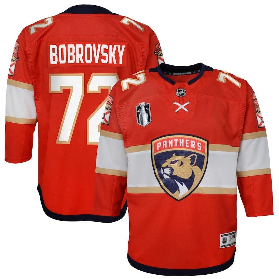 Sergei Bobrovsky 72 Florida Panthers Youth 2023 Stanley Cup Final Home Jersey - Red - JS717 