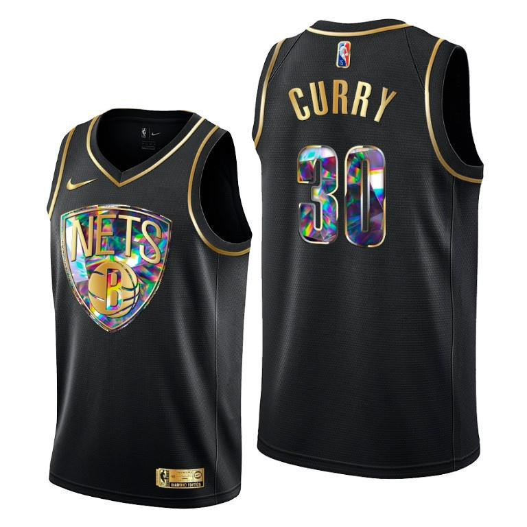 Seth Curry 30 Brooklyn Nets Diamond Logo Black Jersey - Men Jersey - JS755 