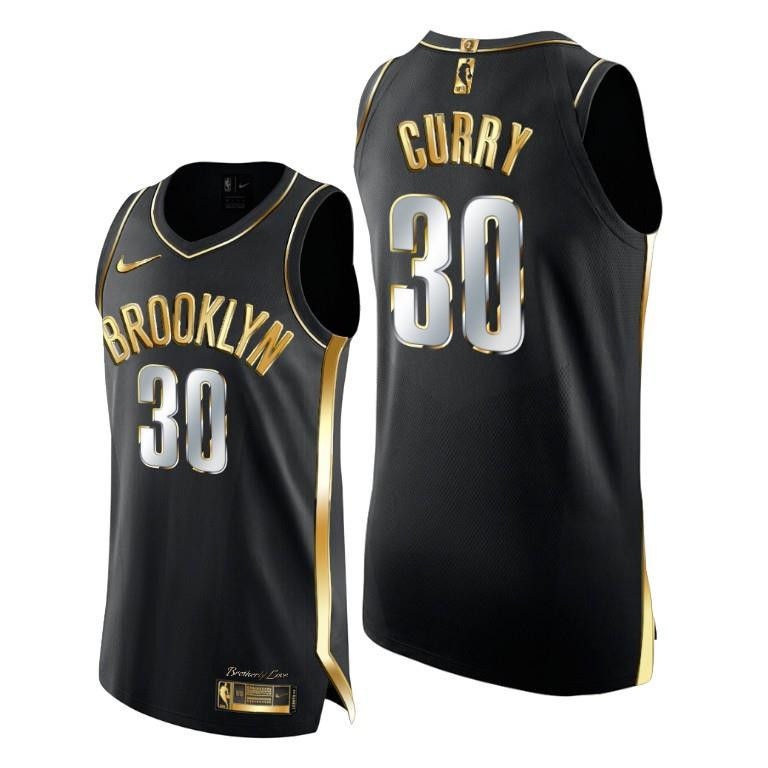 Seth Curry 30 Brooklyn Nets Golden Edition Black Jersey - Men Jersey - JS969 
