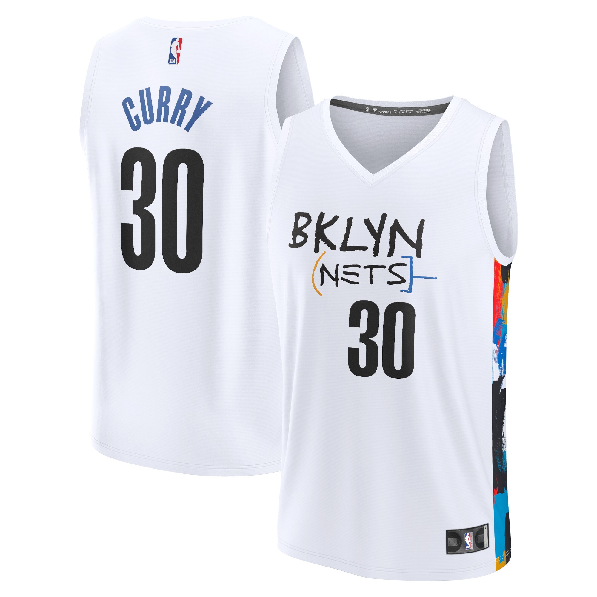 Alternative view of Seth Curry Brooklyn Nets Fanatics Branded 2022/23 Fastbreak Jersey - City Edition - White