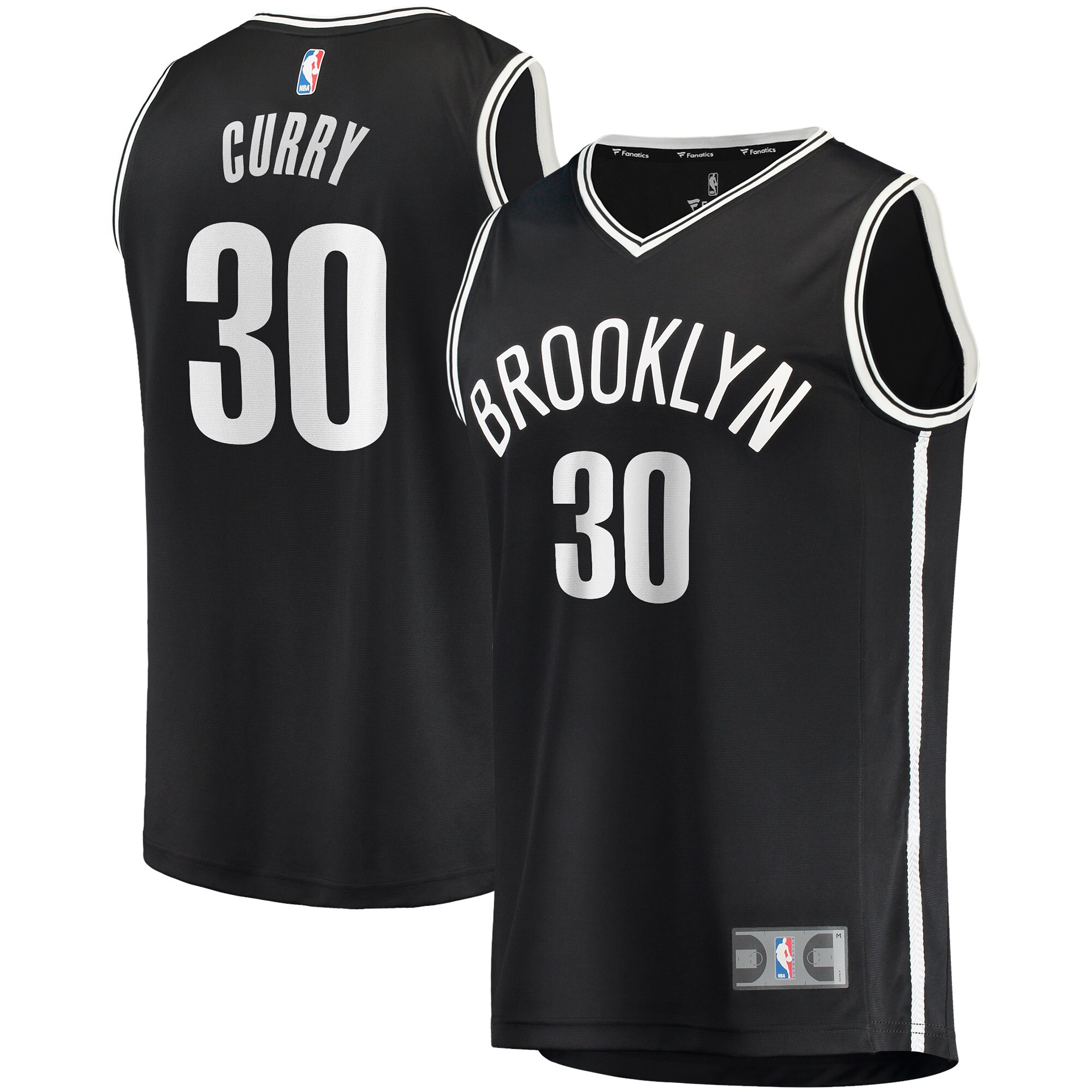Alternative view of Seth Curry Brooklyn Nets Fanatics Branded Fast Break Replica Jersey - Icon Edition - Black