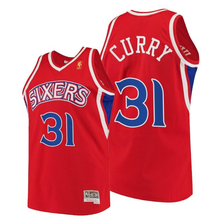 Seth Curry Philadelphia 76ers Red Throwback 90s Jersey HWC Swingman - Men Jersey - JS819 