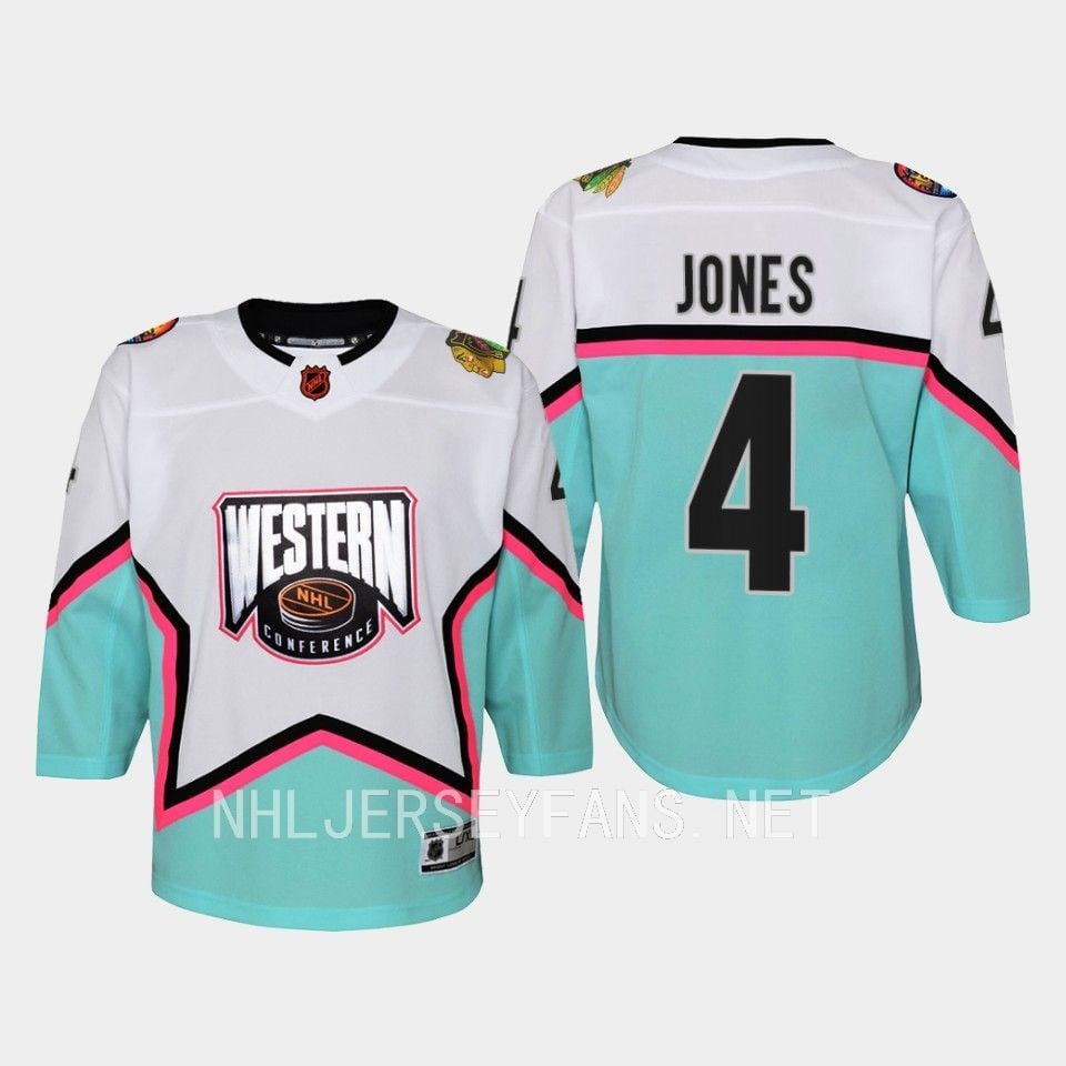 Seth Jones 4 Chicago Blackhawks 2023 All-Star Game Jersey White Equipment - JS985 