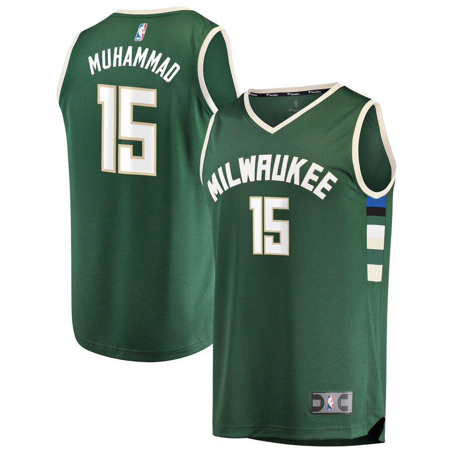 Shabazz Muhammad Milwaukee Bucks Fanatics Branded Youth Fast Break Player Jersey Green - Icon Edition