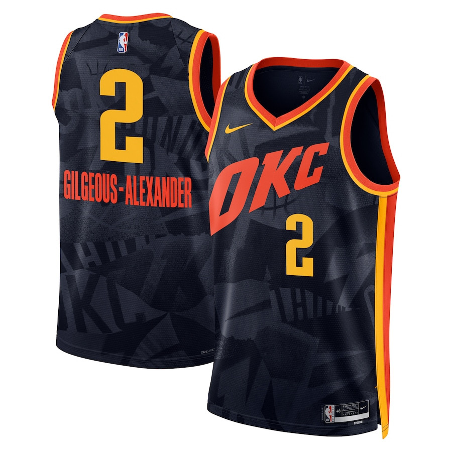 Shai Gilgeous-Alexander 2 Oklahoma City Thunder 2023/24 City Edition Swingman Jersey - Navy - JS959 