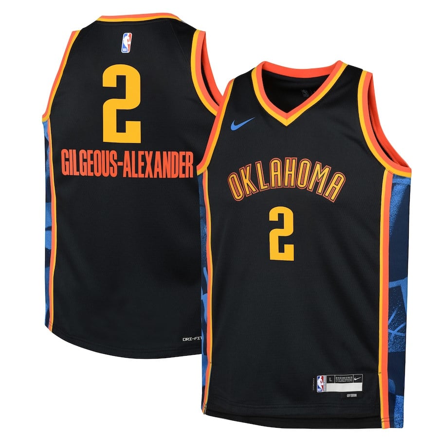 Shai Gilgeous-Alexander 2 Oklahoma City Thunder 2024/25 Swingman Player YOUTH Jersey - City Edition - Black - JS266 