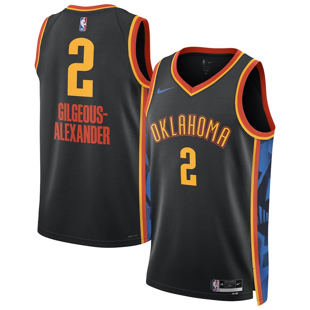 Shai Gilgeous-Alexander 2 Oklahoma City Thunder Unisex 2024/25 Swingman Player Jersey - City Edition - Black - JS364 