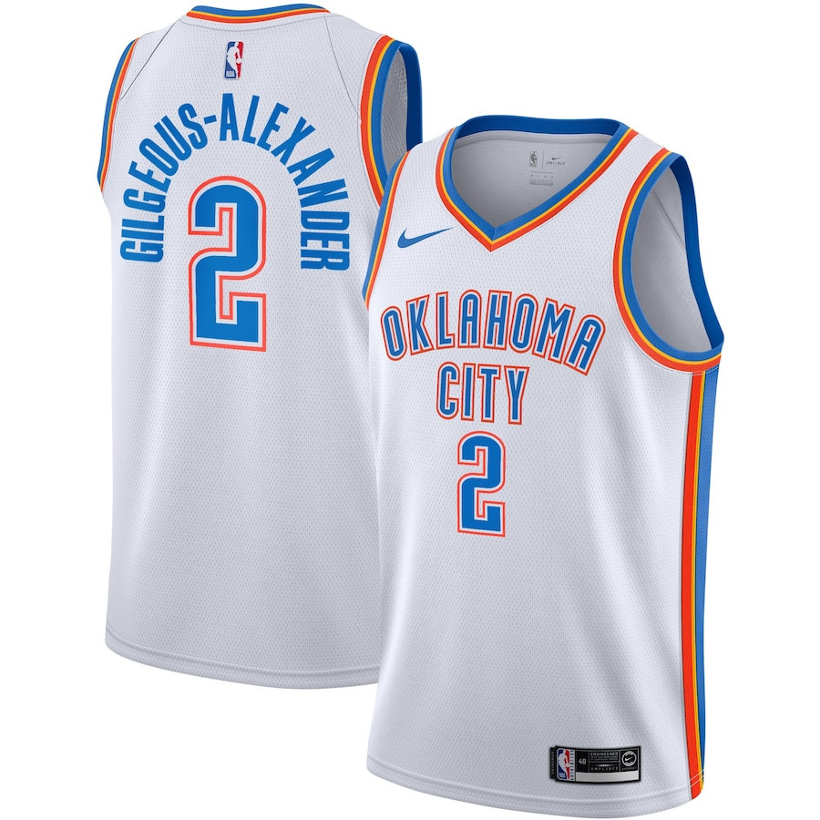Shai Gilgeous-Alexander 2 Oklahoma City Thunder Unisex Swingman Jersey - Association Edition - White - JS854 