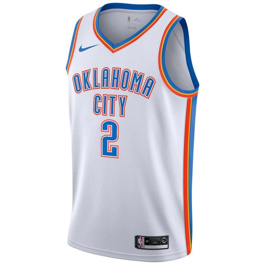 Alternative view of Shai Gilgeous-Alexander 2 Oklahoma City Thunder Unisex Swingman Jersey - Association Edition - White - JS854 