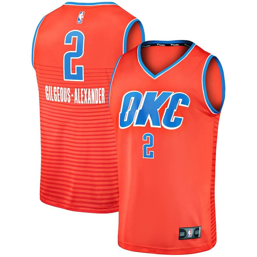 Shai Gilgeous-alexander Oklahoma City Thunder Fanatics Branded Fast Break Team Replica Jersey - Statement Edition - Orange