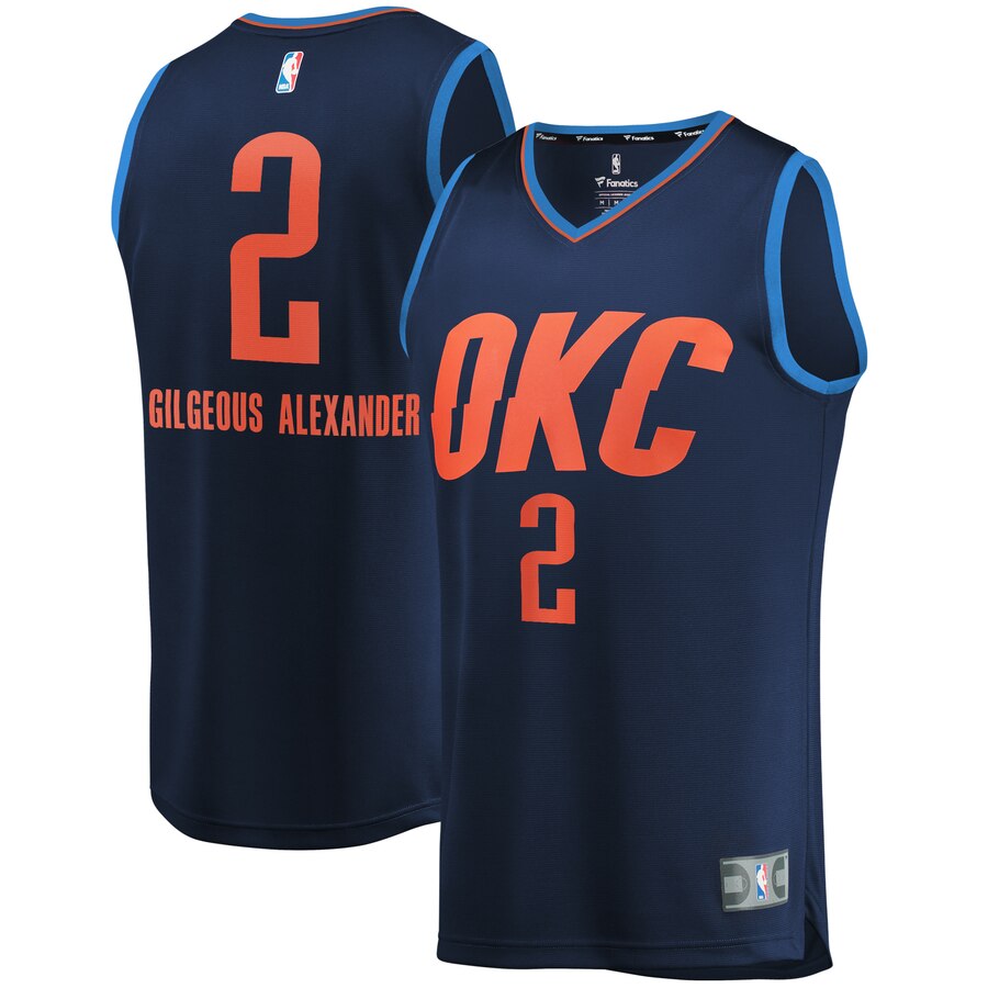Shai Gilgeous-alexander Oklahoma City Thunder Fanatics Branded Youth Fast Break Player Jersey - Statement Edition - Navy