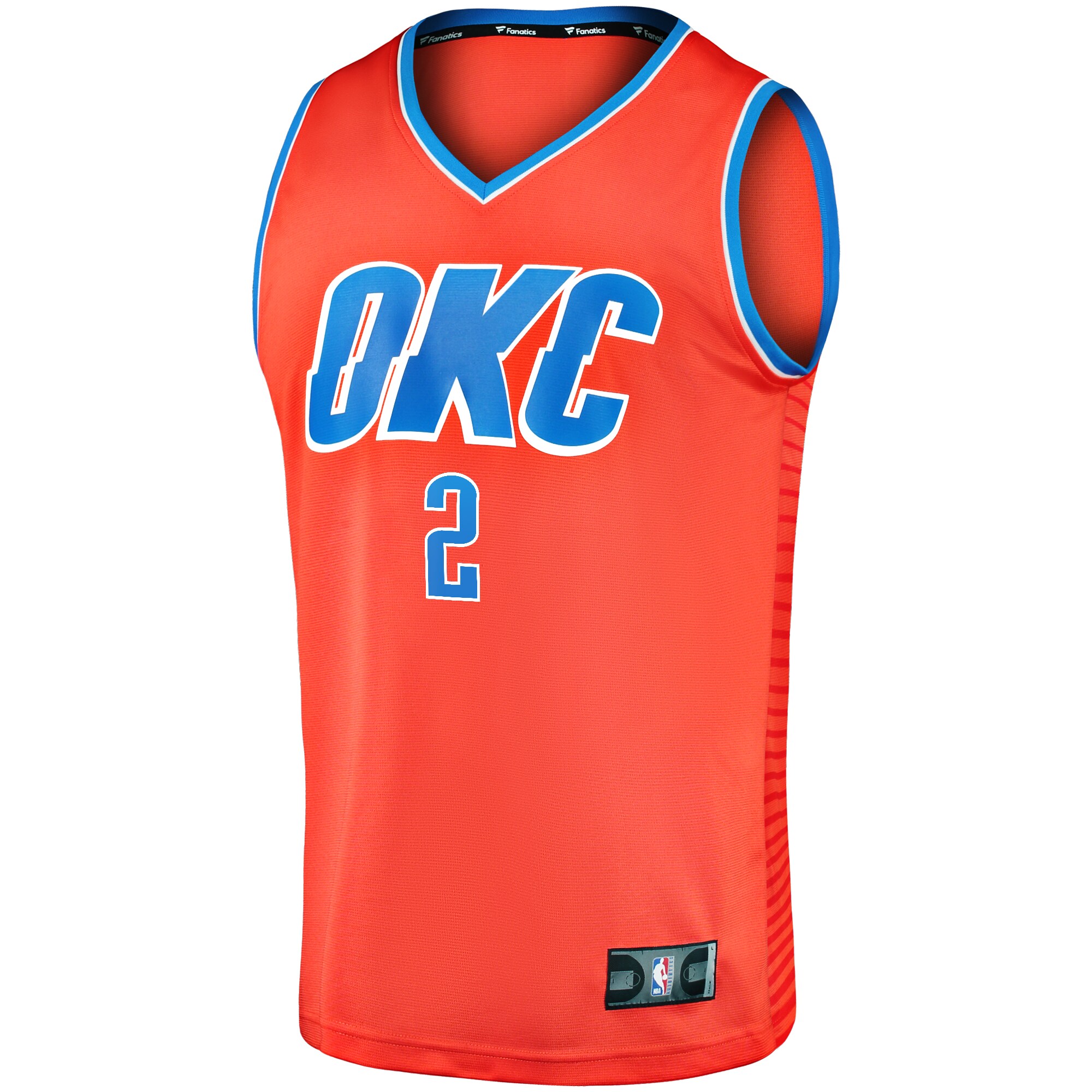 Alternative view of Shai Gilgeous-alexander Oklahoma City Thunder Fanatics Youth Fast Break Player Jersey - Statement Edition - Orange