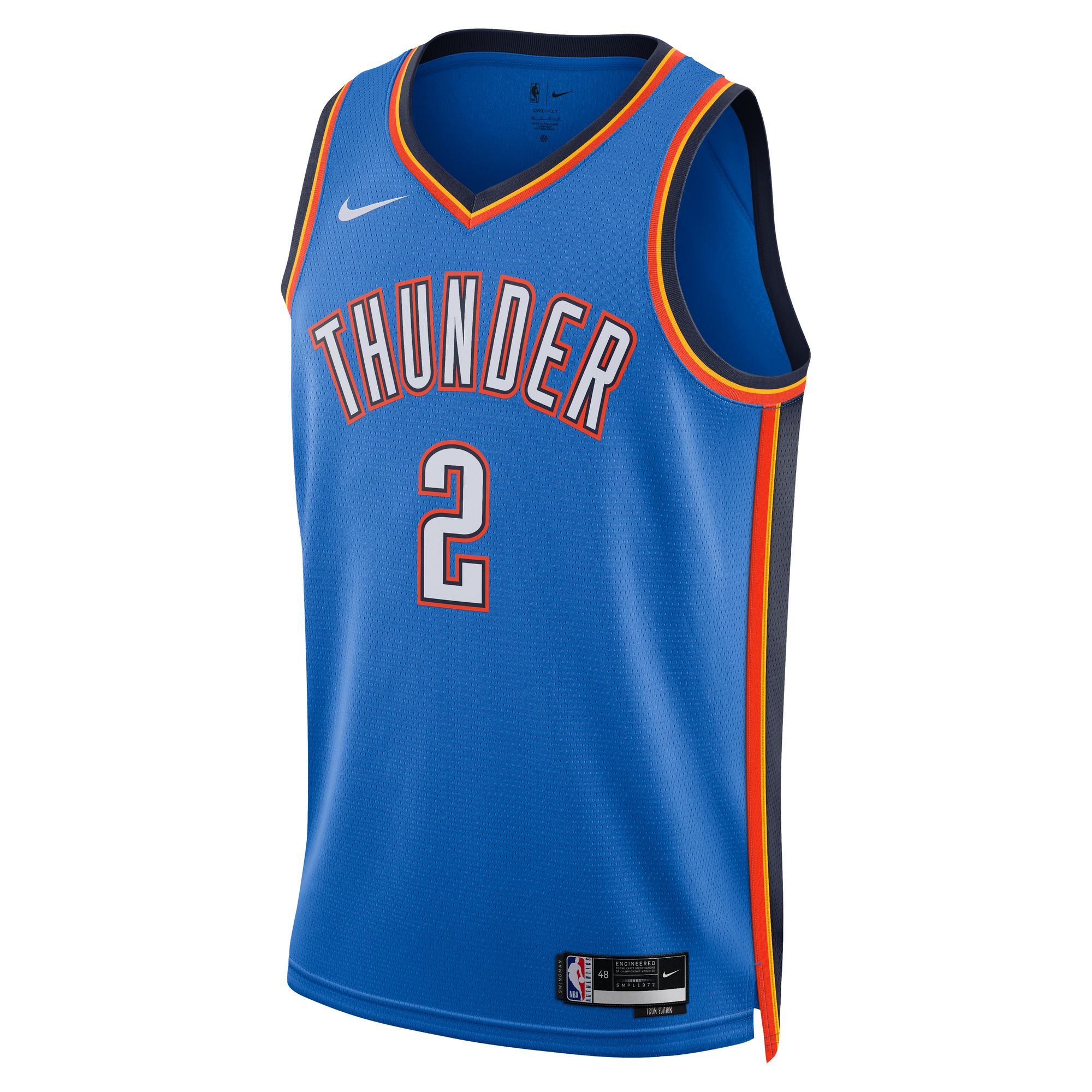 Alternative view of Shai Gilgeous-alexander Oklahoma City Thunder Unisex Swingman Jersey - Icon Edition - Blue