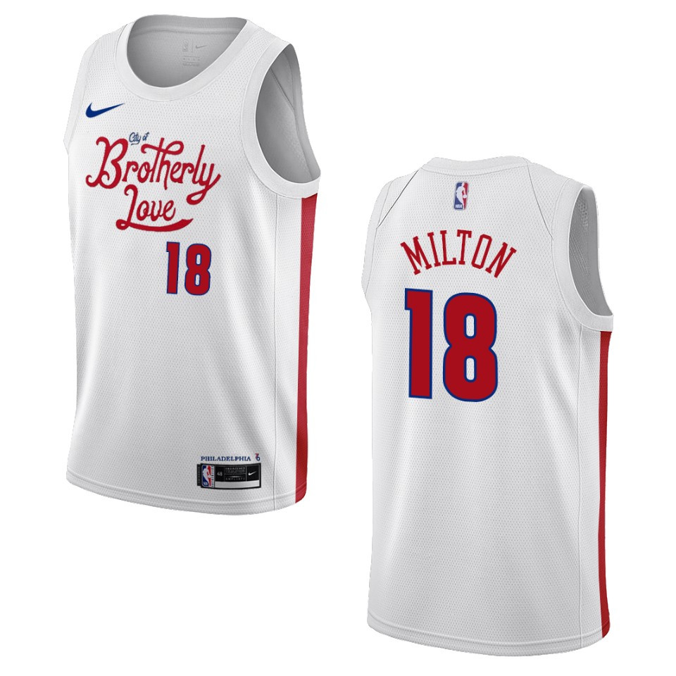Shake Milton City Edition Philadelphia 76ers 2022-23 White Swingman Jersey