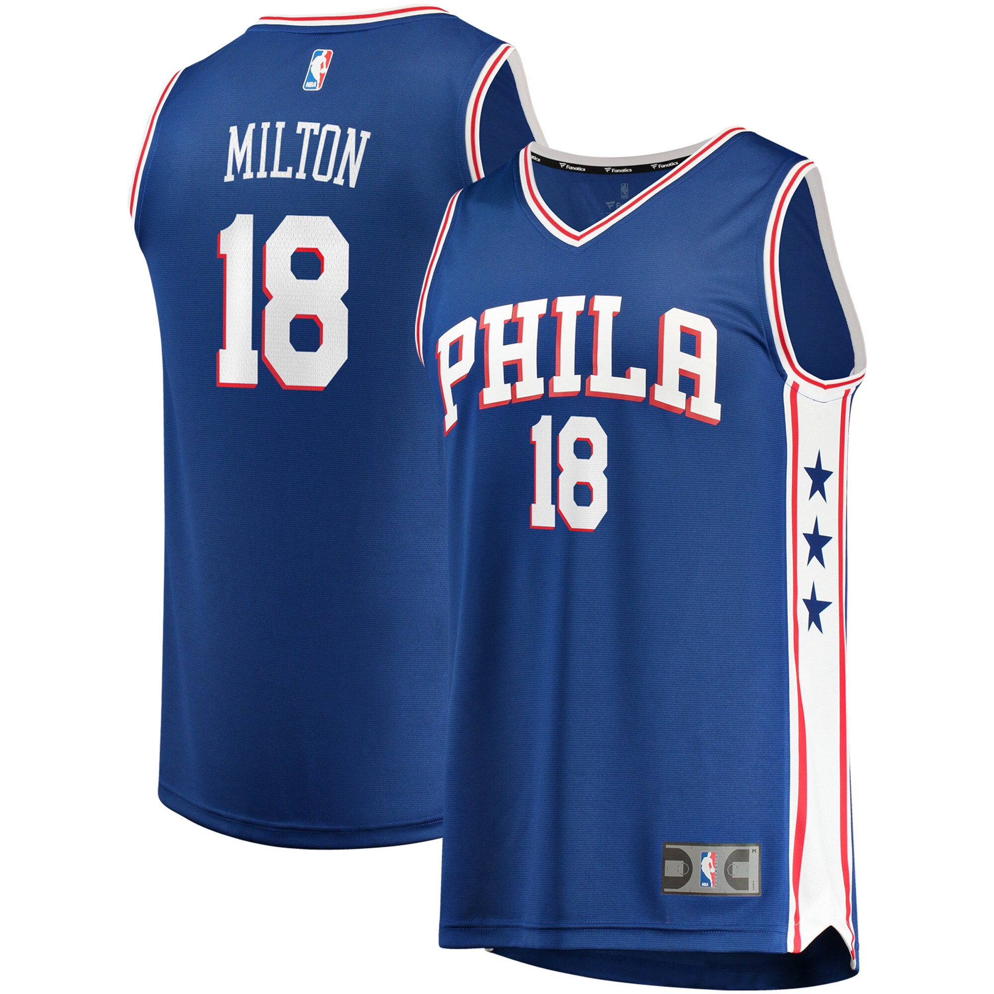 Alternative view of Shake Milton Philadelphia 76ers Fanatics Branded Fast Break Replica Jersey – Icon Edition – Royal