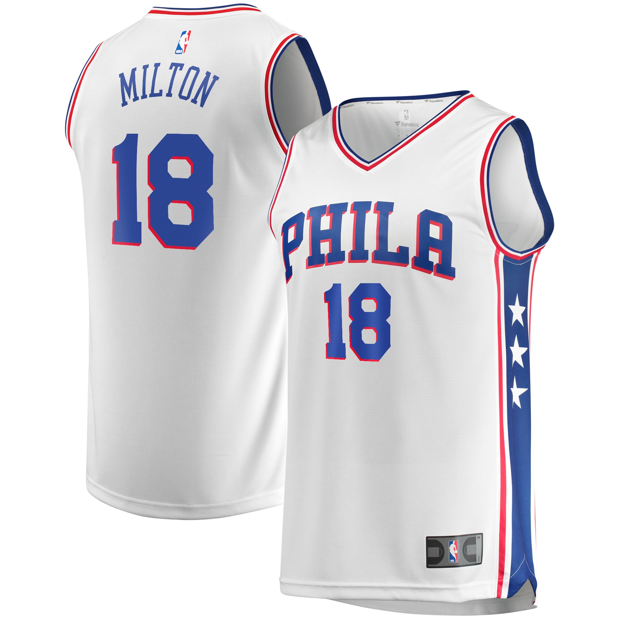 Alternative view of Shake Milton Philadelphia 76ers Fanatics Branded Fast Break Replica Player Team Jersey – Association Edition – White