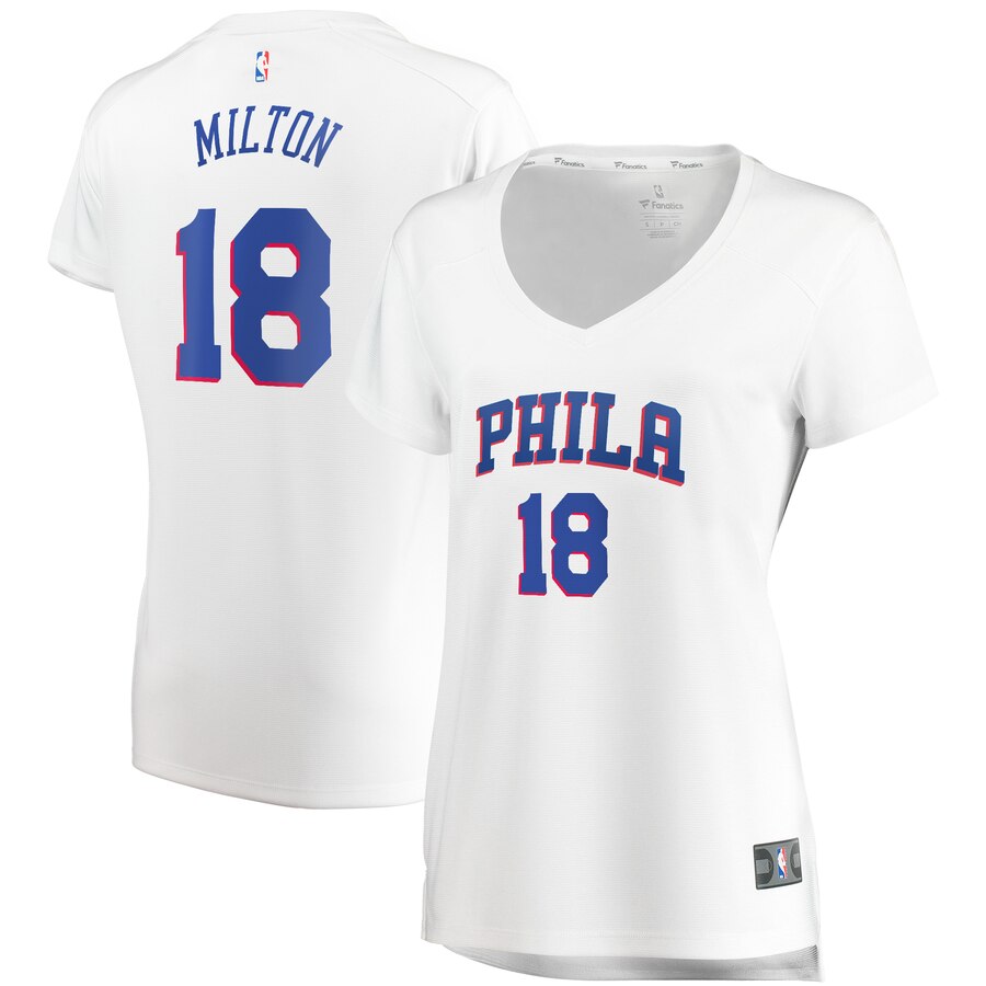 Shake Milton Philadelphia 76ers Fanatics Branded Women's Fast Break Replica Player Jersey - Association Edition - White