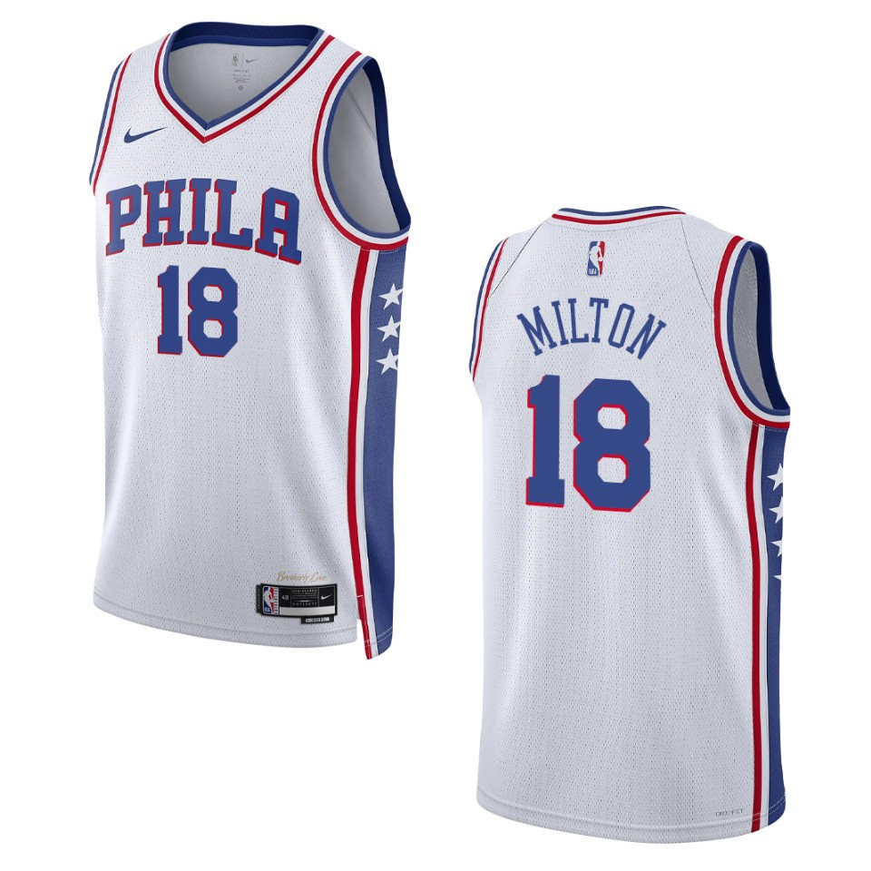 Shake Milton White Association Edition 2022-23 Philadelphia 76ers Swingman Jersey