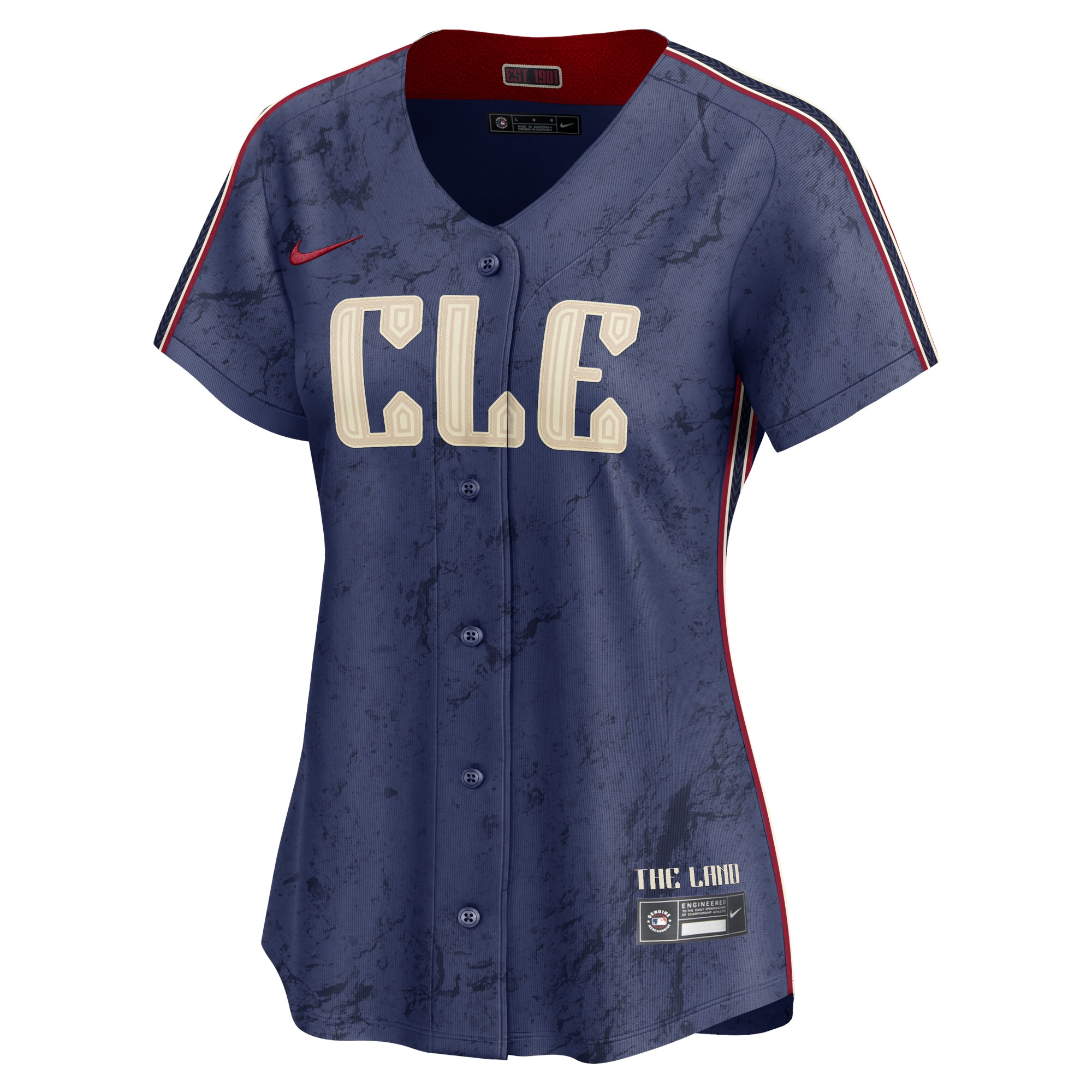 Alternative view of Shane Bieber Cleveland Guardians Women's 2024 City Connect Limited Jersey - Navy