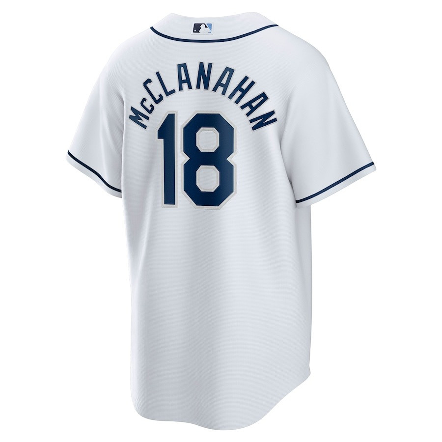 Alternative view of Shane McClanahan 18 Tampa Bay Rays Home Team Men Jersey - White - JS779 