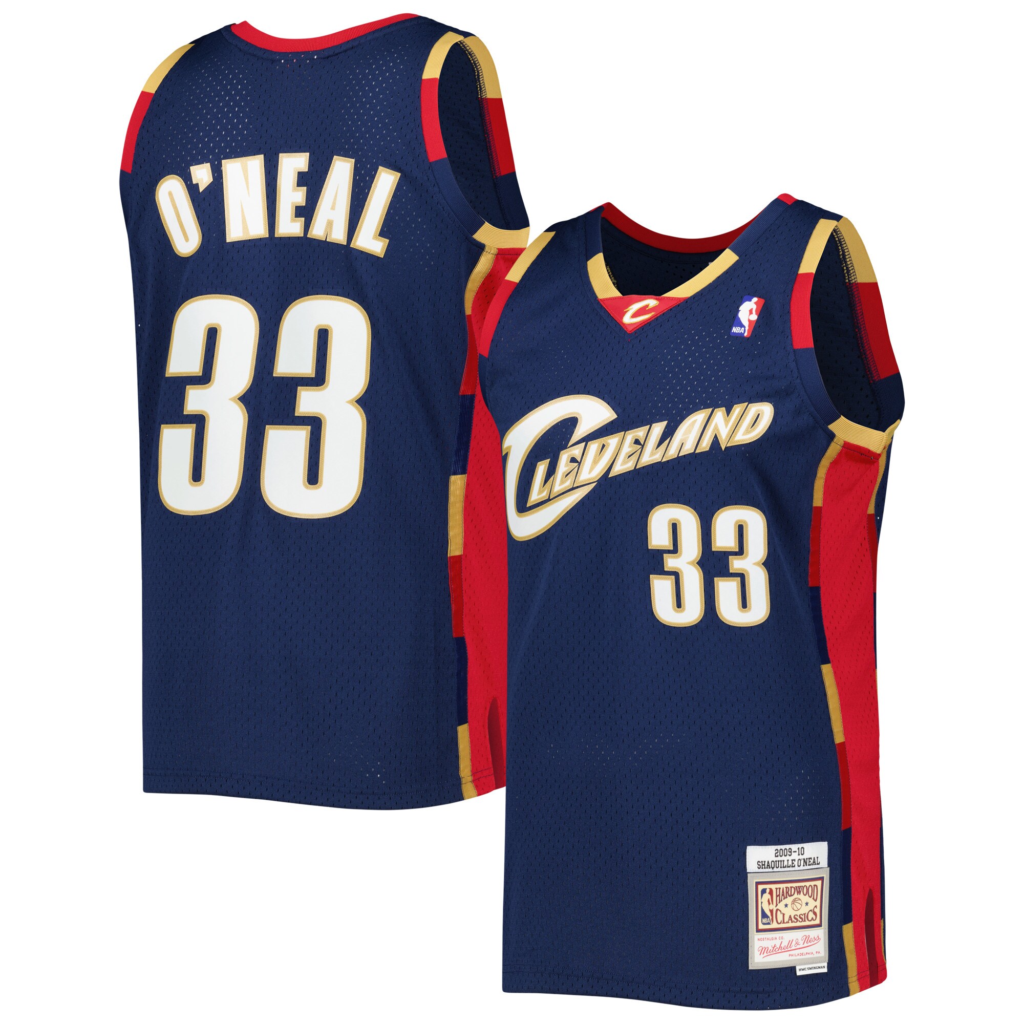 Alternative view of Shaquille O'neal Cleveland Cavaliers Mitchell & Ness Hardwood Classics 2009/10 Jersey - Navy