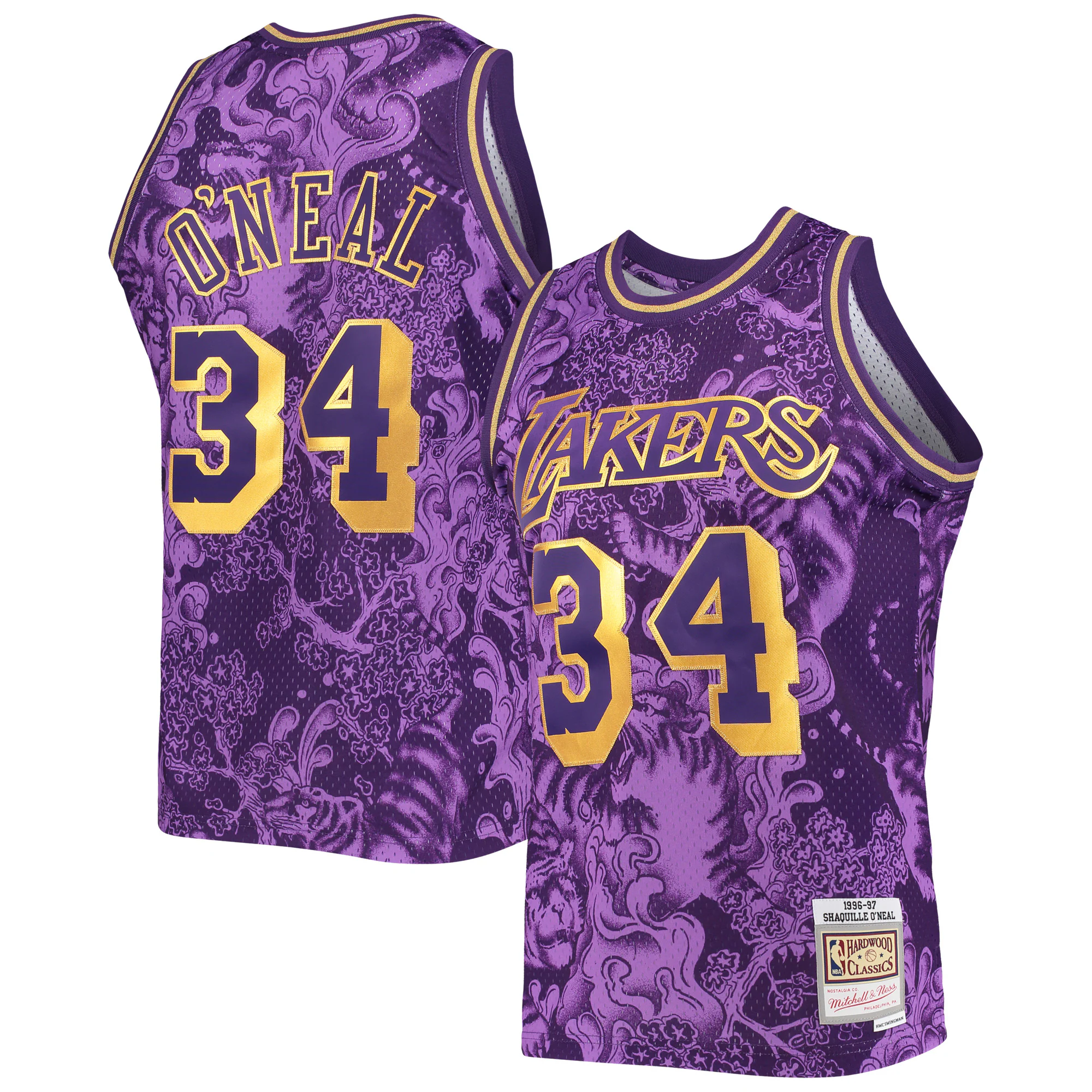 Shaquille O'neal Los Angeles Lakers Mitchell & Ness Hardwood Classics 1996/97 Lunar New Year Swingman Jersey - Purple